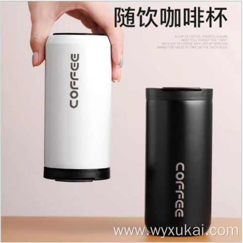 Simple fashionable portable SS vacuum thermos cup